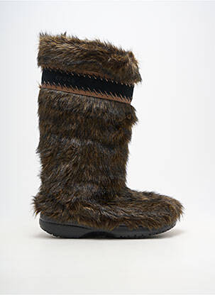 Bottes fourrée talon plat jusqu'à 3cm marron CROCS femme