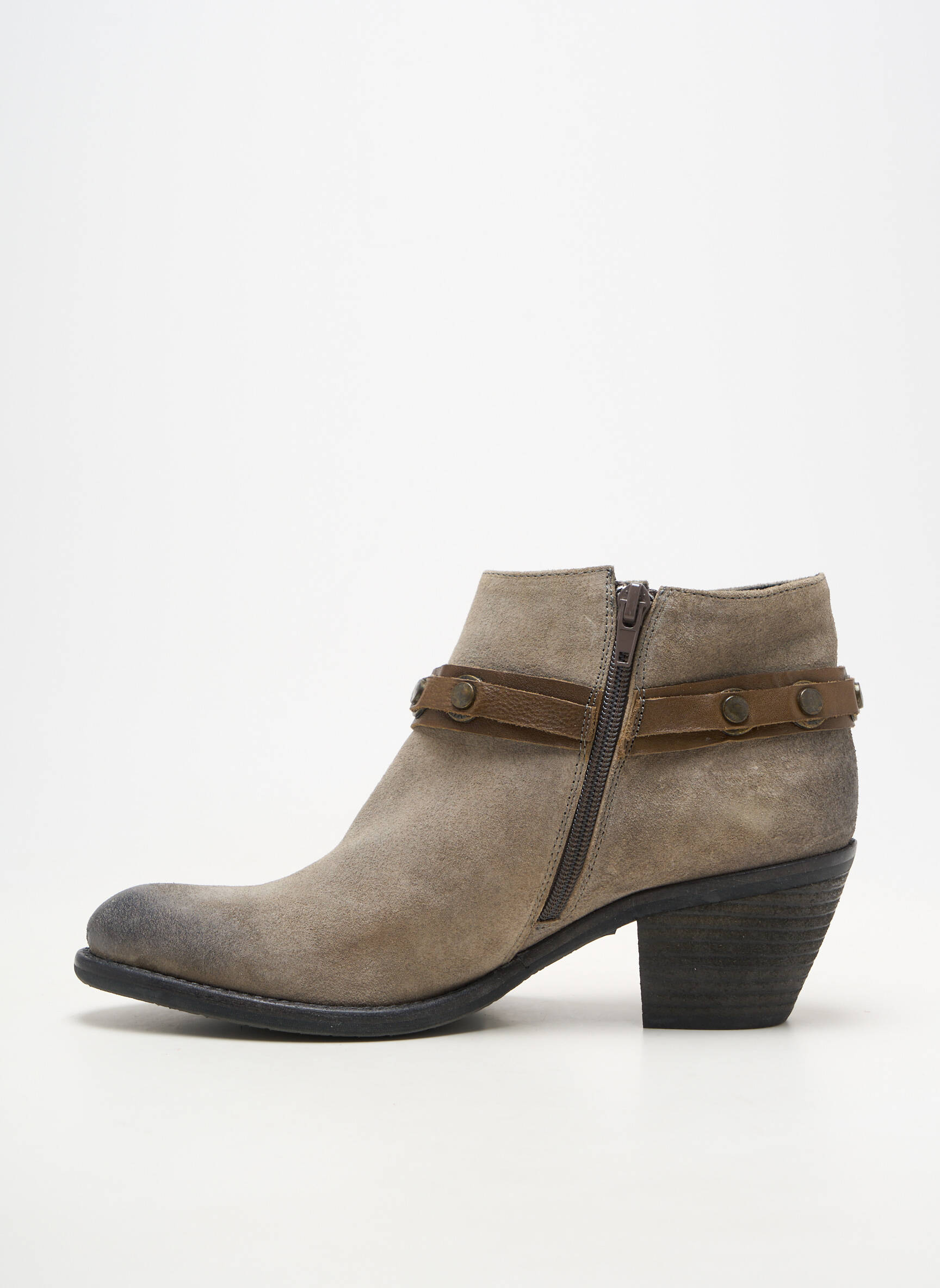 Bottines/boots matière lisse talon de 4 à 6cm gris UN MATIN D'ETE femme