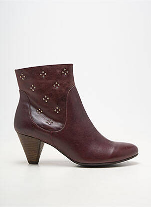 Bottines/boots matière lisse talon de 7 à 9cm rouge BOCAGE femme