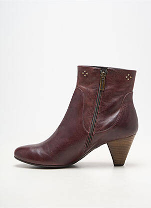 Bottines/boots matière lisse talon de 7 à 9cm rouge BOCAGE femme
