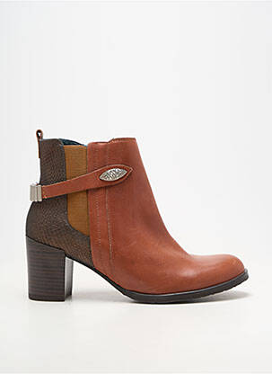 Bottines/boots matière lisse talon de 7 à 9cm marron KARSTON femme