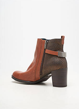 Bottines/boots matière lisse talon de 7 à 9cm marron KARSTON femme