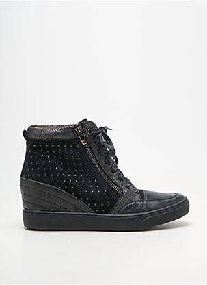 Baskets matière lisse talon plat jusqu'à 3cm noir MADISON femme