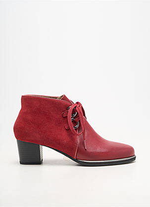 Bottines/boots matière lisse talon de 4 à 6cm rouge SWEET femme