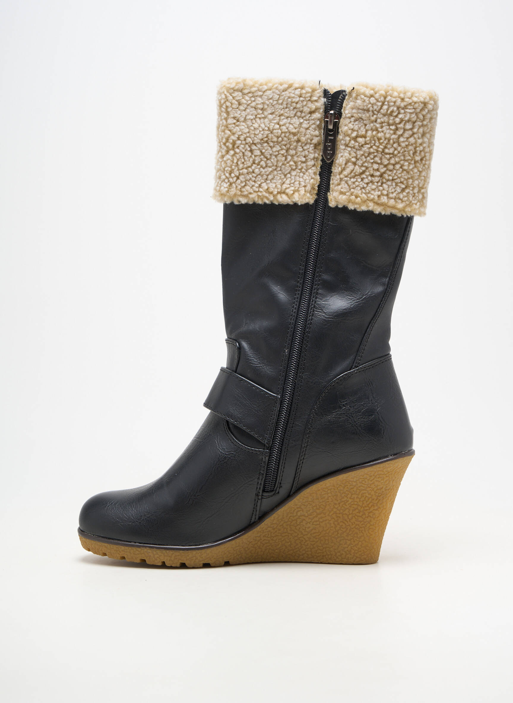 Bottes matière lisse talon de 7 à 9cm noir LPB LES PETITES BOMBES  femme