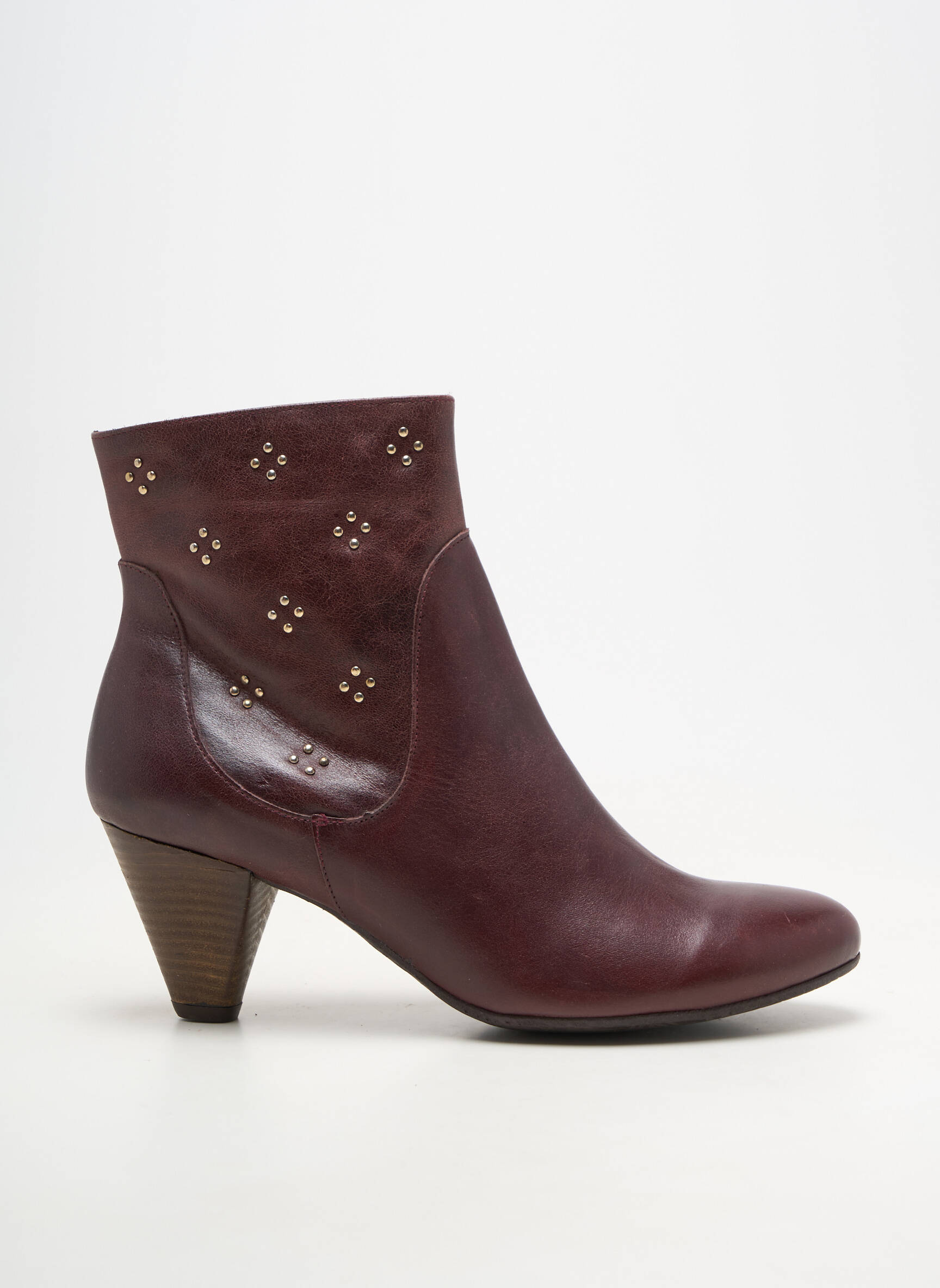 Bottines/boots matière lisse talon de 7 à 9cm rouge BOCAGE femme