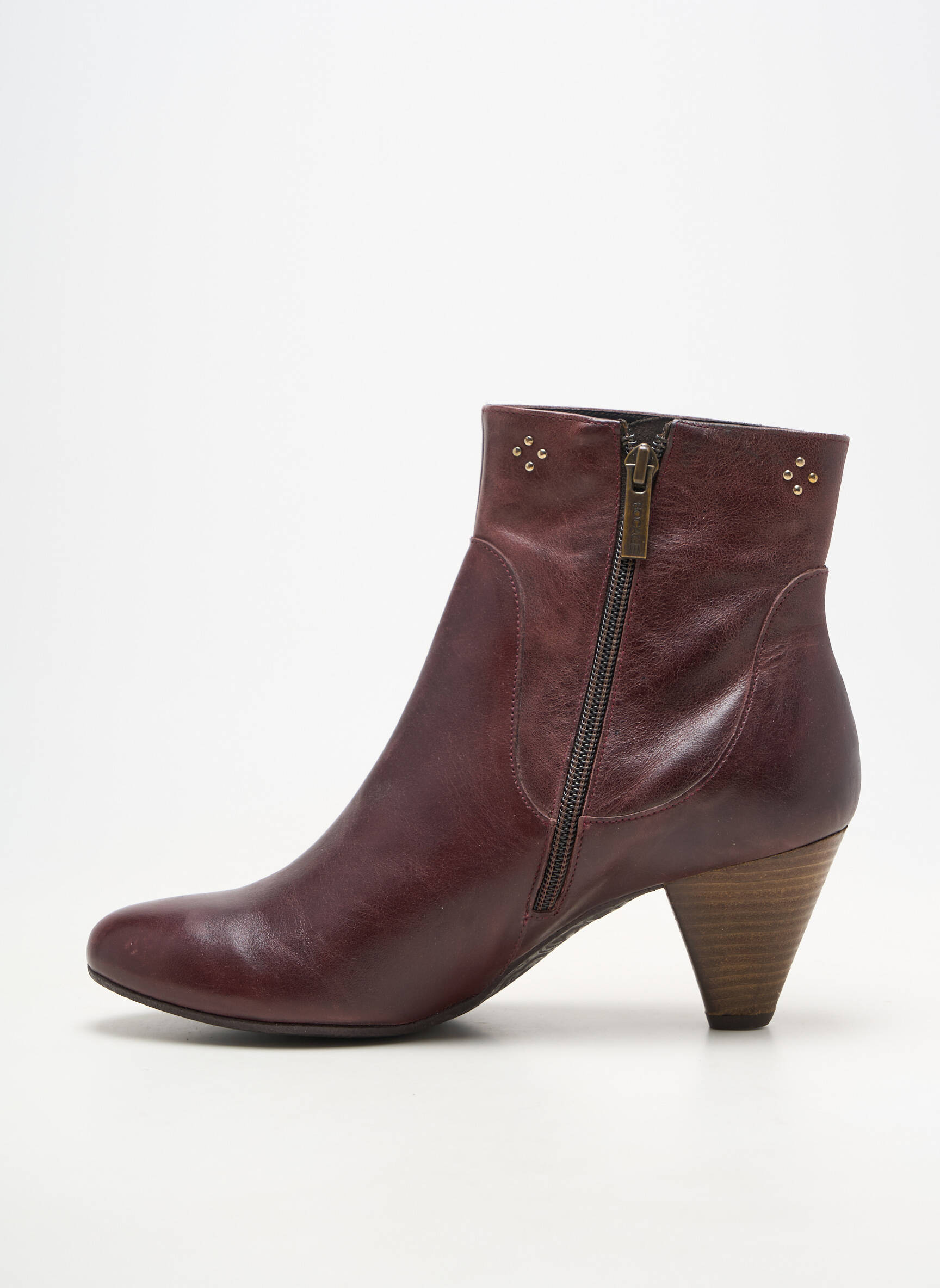 Bottines/boots matière lisse talon de 7 à 9cm rouge BOCAGE femme