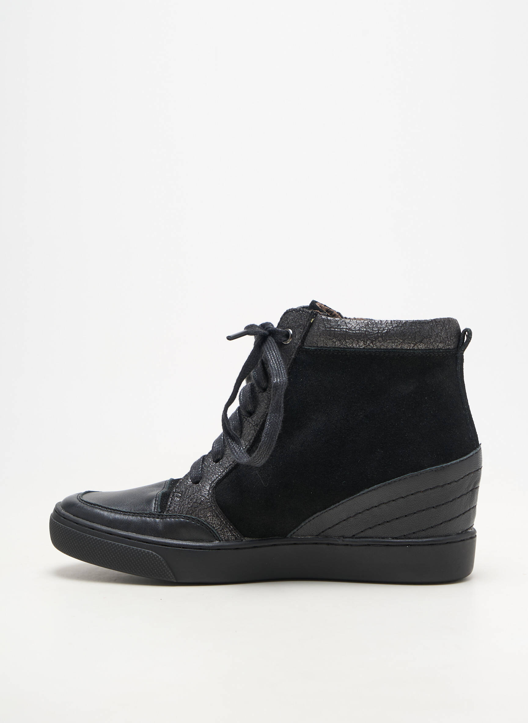 Baskets matière lisse talon plat jusqu'à 3cm noir MADISON femme