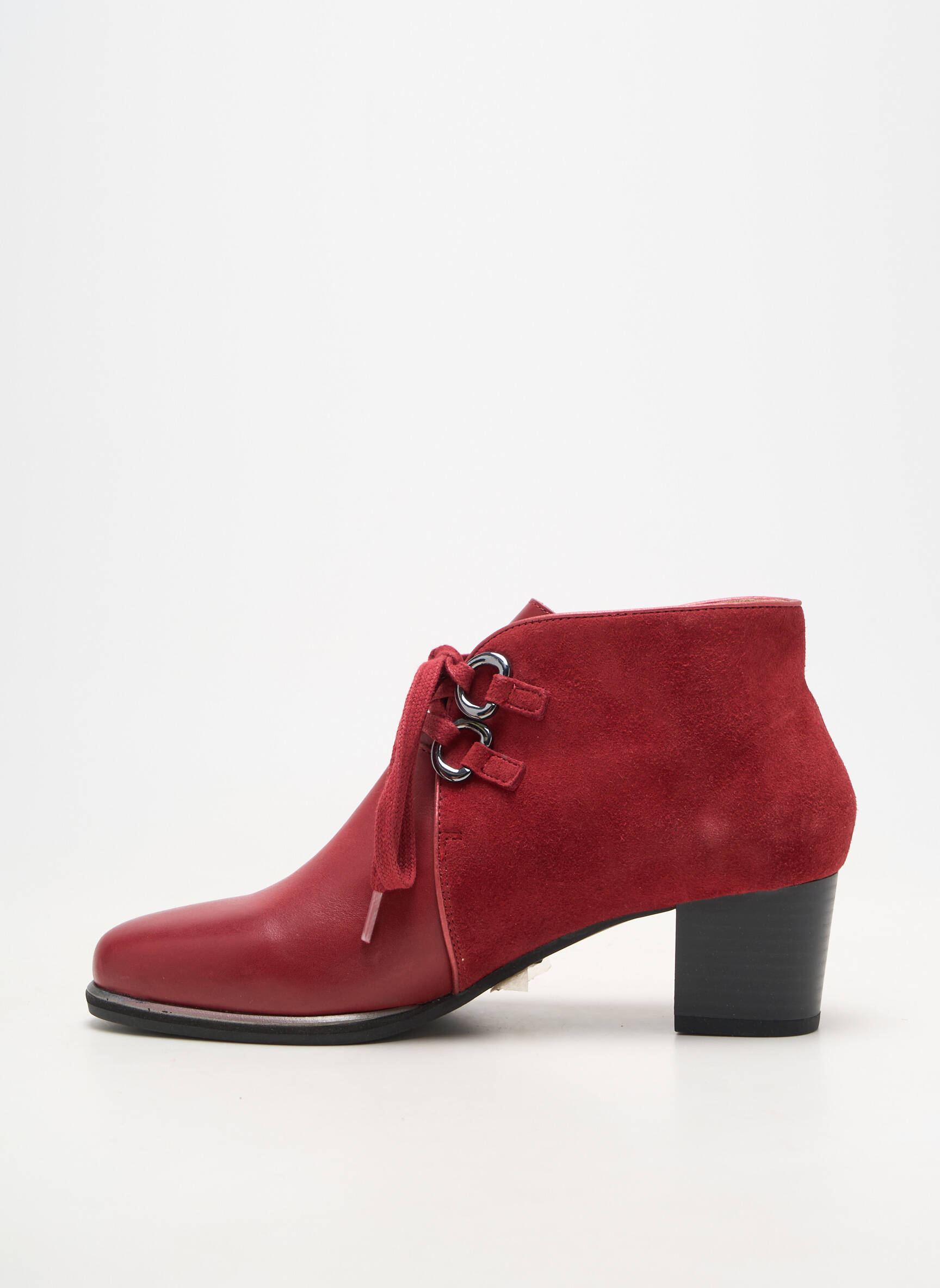 Bottines/boots matière lisse talon de 4 à 6cm rouge SWEET femme