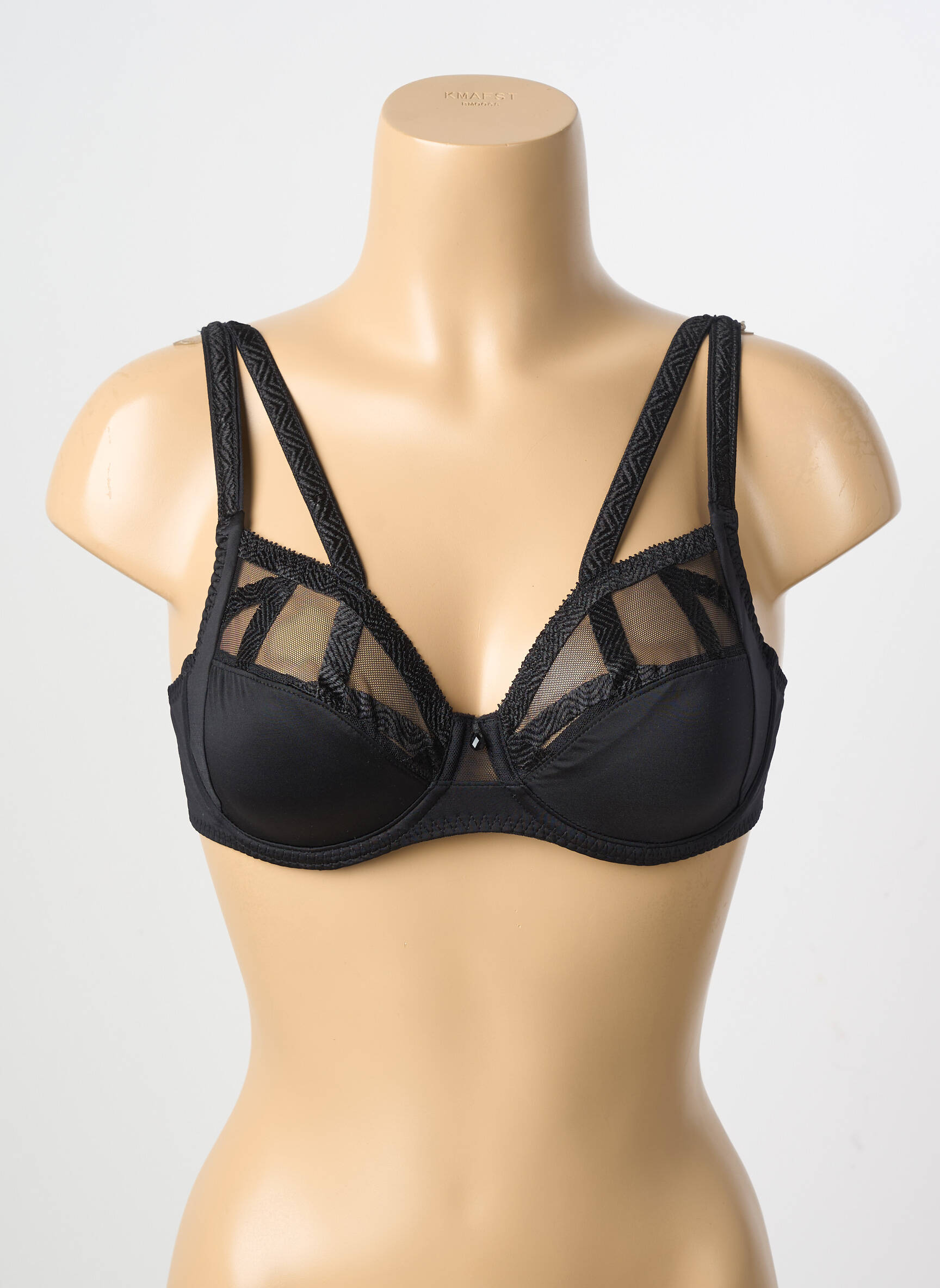 Soutien-gorge effet matière satinée haut soutien-gorge emboitant noir LOUISA BRACQ femme