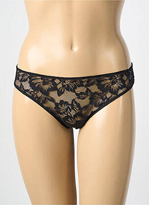 Tanga tissage dentelle noir MEY femme