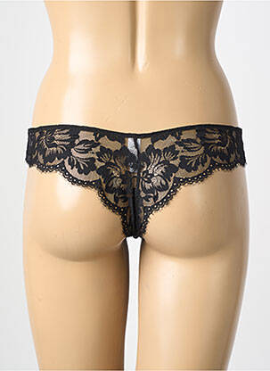 Tanga tissage dentelle noir MEY femme