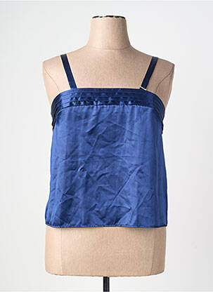 Top col carré fines bretelles bleu NEYRET femme