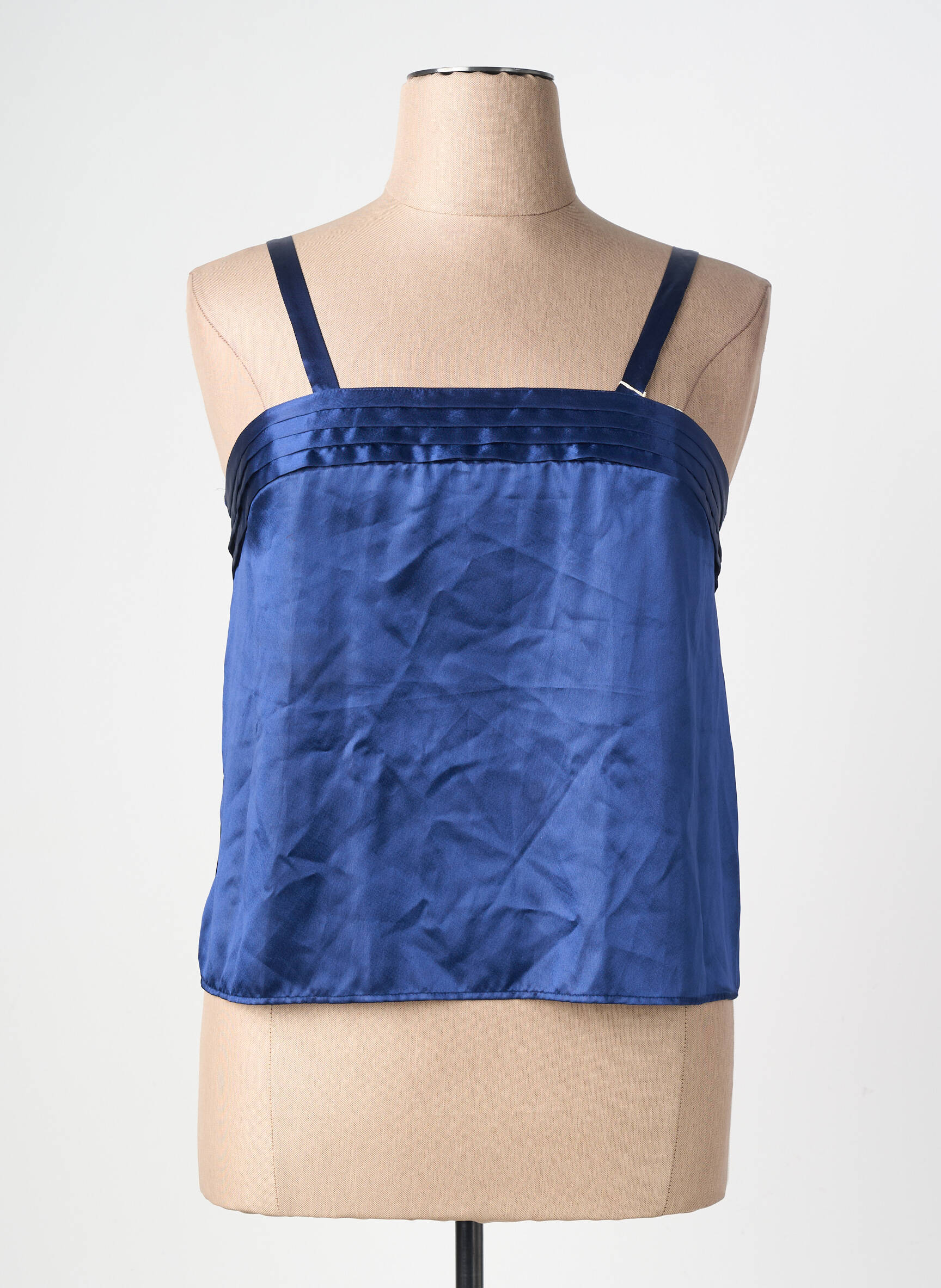 Top col carré fines bretelles bleu NEYRET femme