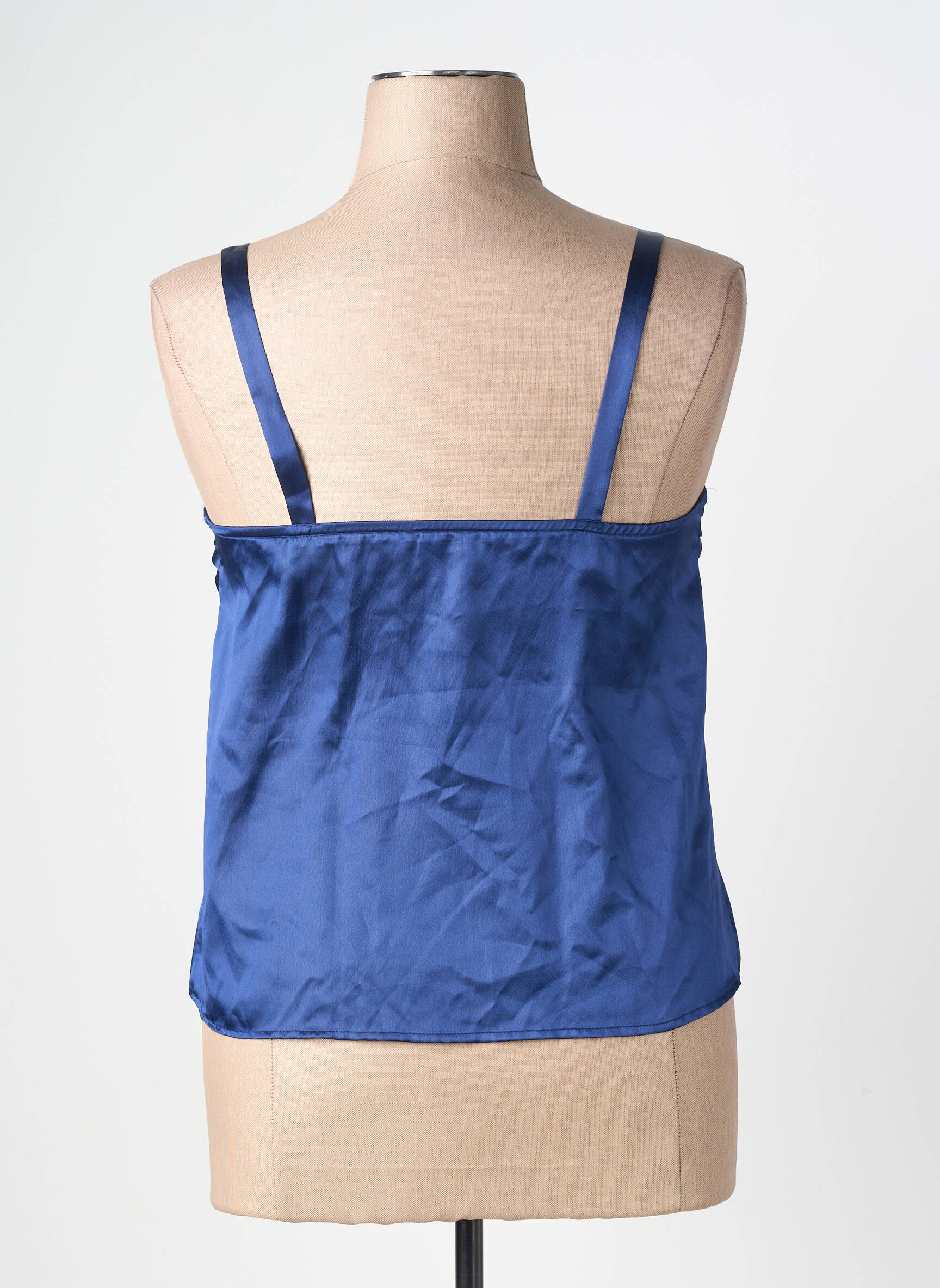 Top col carré fines bretelles bleu NEYRET femme