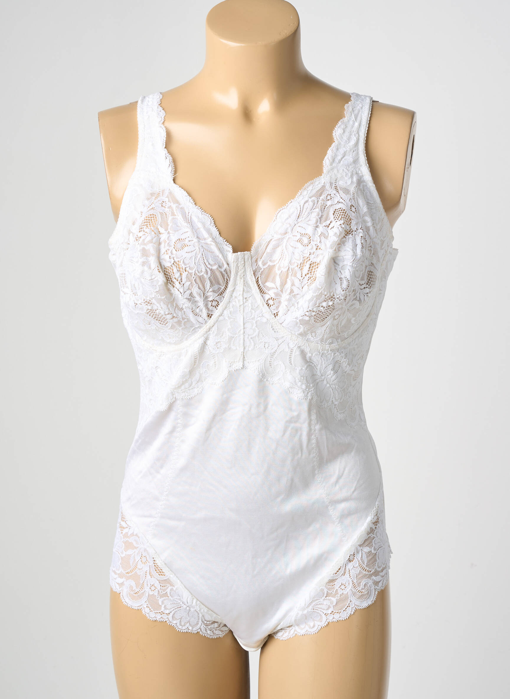 Body lingerie stretch blanc LISANZA femme