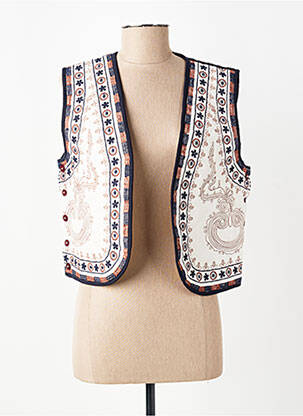 Gilet sans manche coupe droite bleu MAMOUCHKA femme
