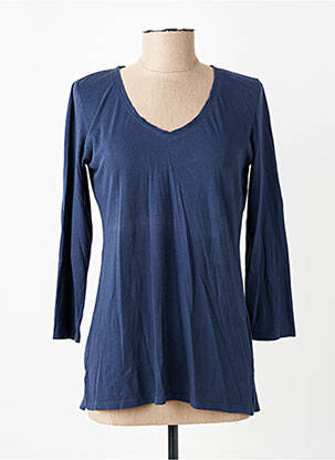 T-shirt manches 3/4 manches 3/4 bleu YERSE femme