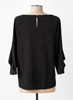 Top col rond manches 3/4 noir RINASCIMENTO femme