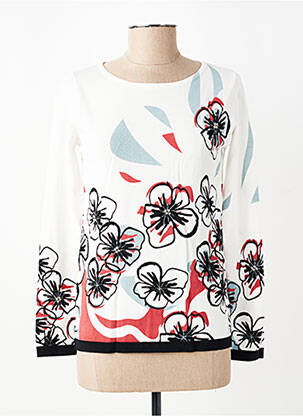 Pull coupe cintrée manches longues blanc RINASCIMENTO femme