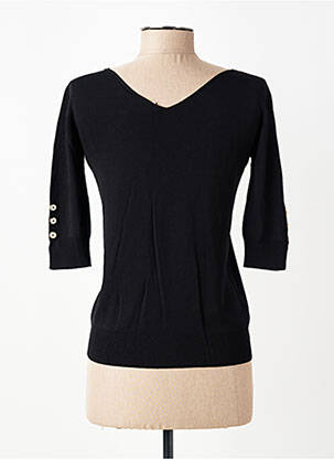 Pull coupe cintrée manches 3/4 noir RINASCIMENTO femme