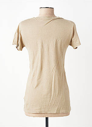T-shirt col v manches courtes beige AMERICAN VINTAGE femme