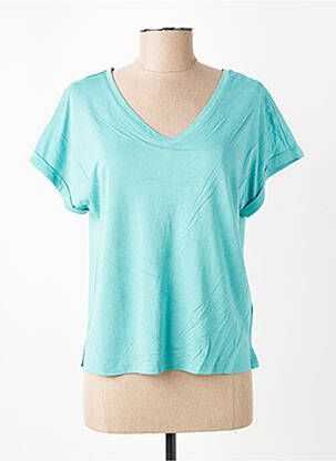 T-shirt col v manches courtes bleu LOLA ESPELETA femme
