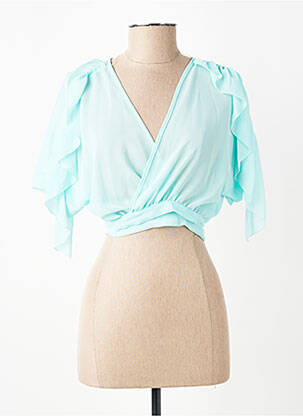 Gilet cache-cœur manches 3/4 bleu RINASCIMENTO femme
