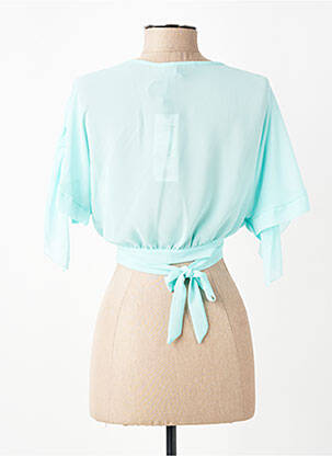 Gilet cache-cœur manches 3/4 bleu RINASCIMENTO femme