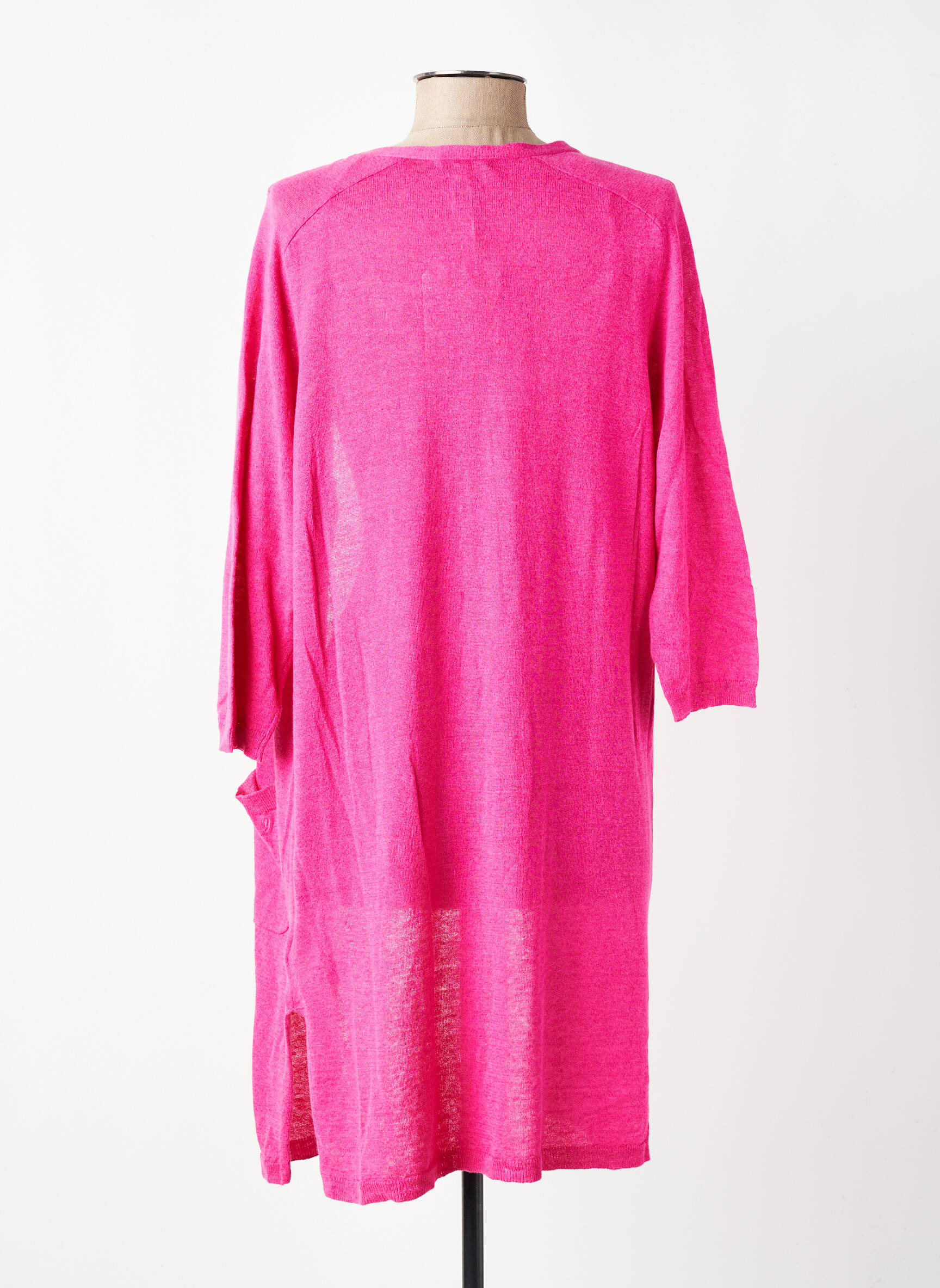 Gilet manches longues manches 3/4 rose YERSE femme