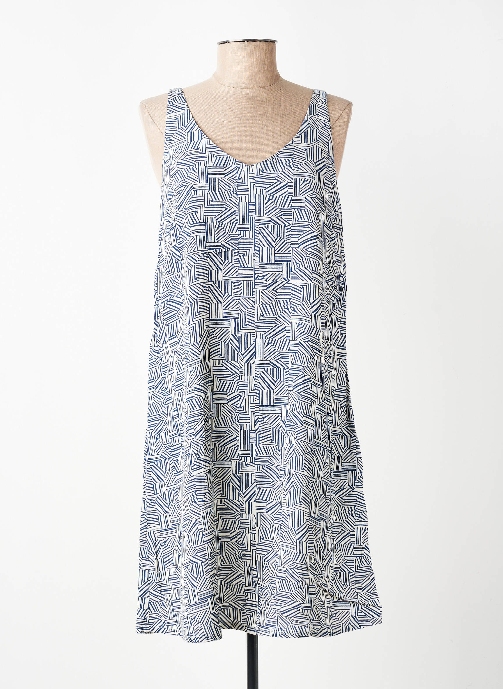Robe courte sans manche sans manche bleu YERSE femme