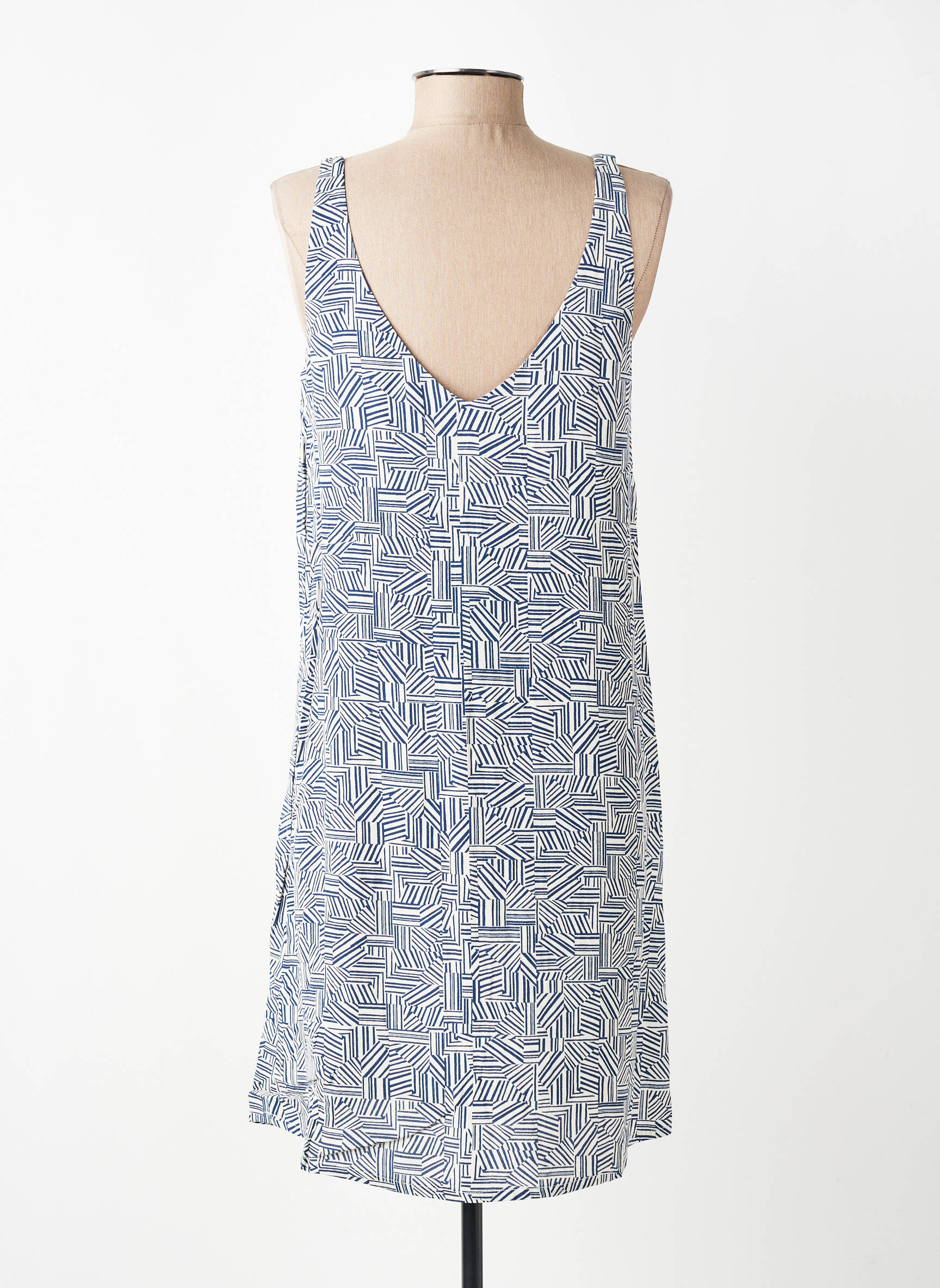 Robe courte sans manche sans manche bleu YERSE femme