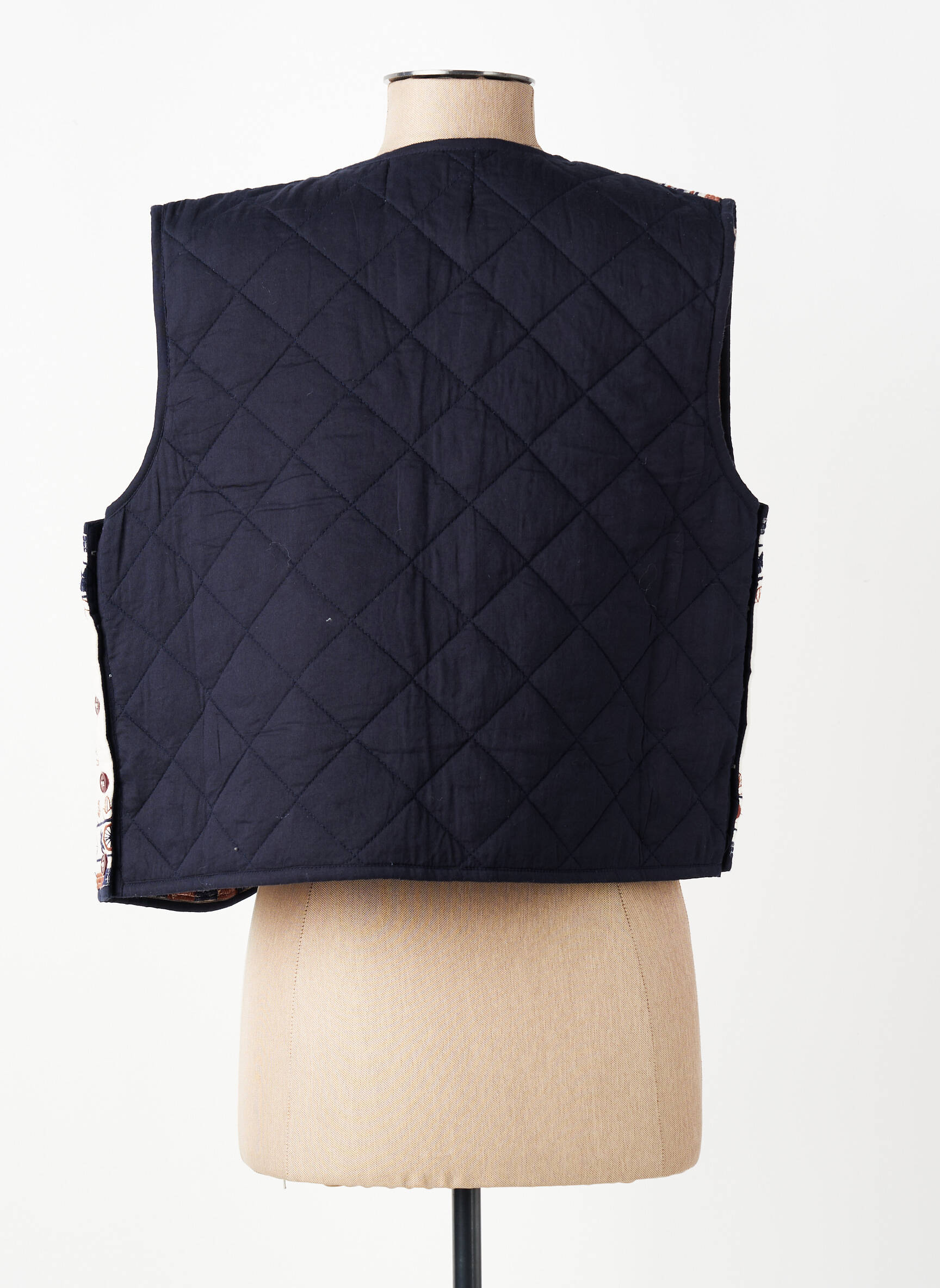 Gilet sans manche coupe droite bleu MAMOUCHKA femme