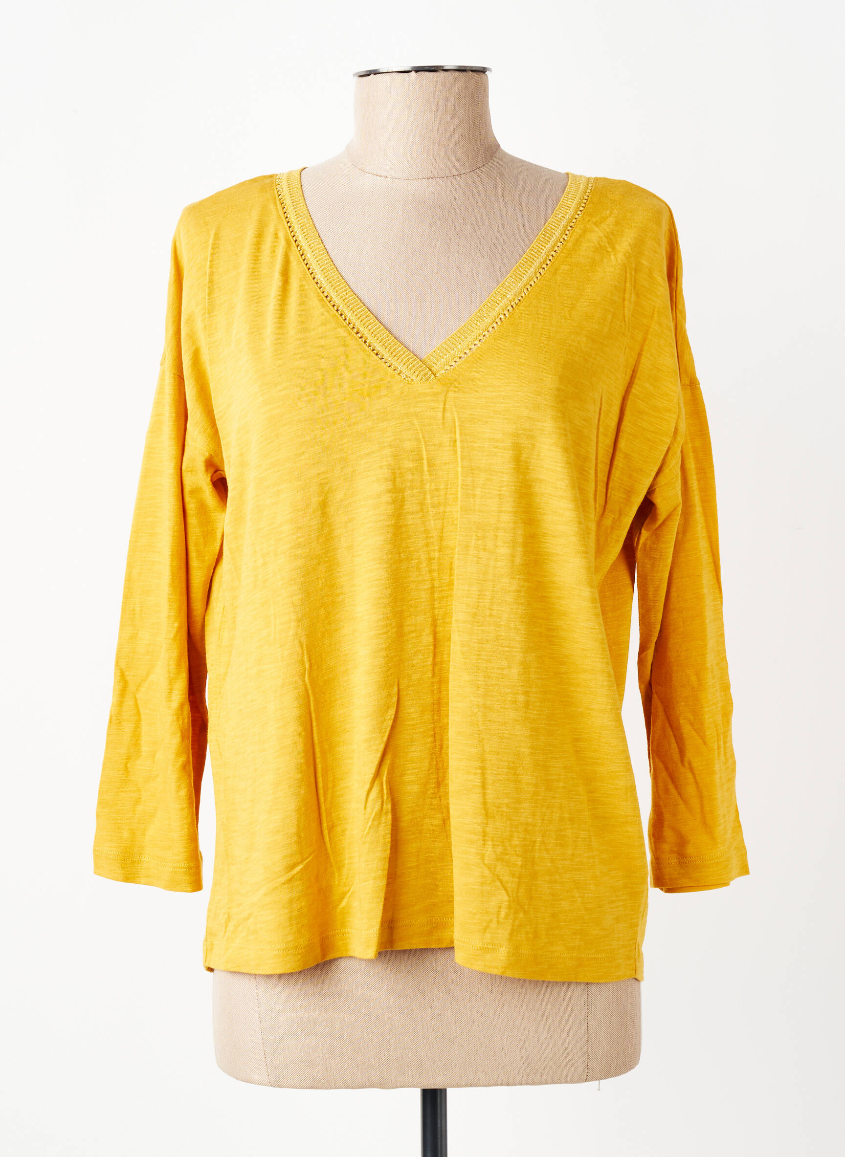 T-shirt manches 3/4 manches 3/4 jaune LOLA ESPELETA femme