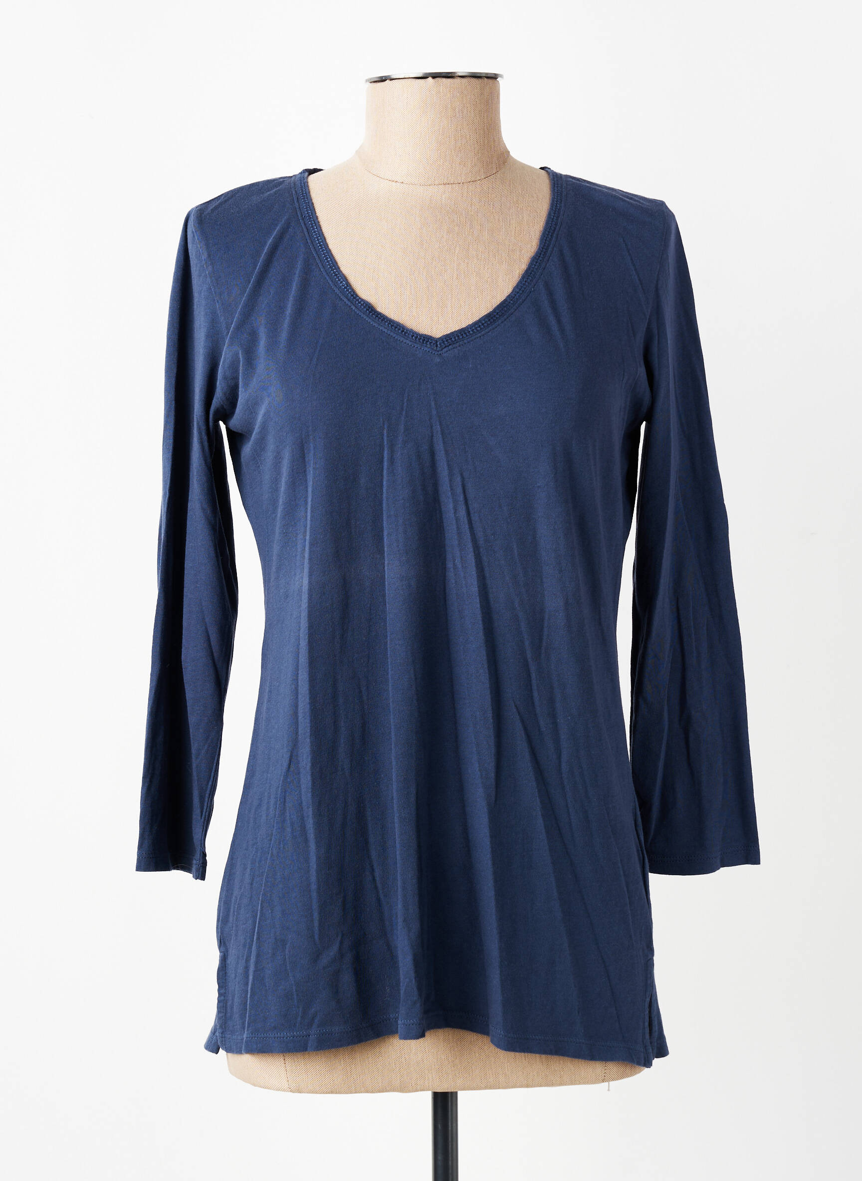 T-shirt manches 3/4 manches 3/4 bleu YERSE femme