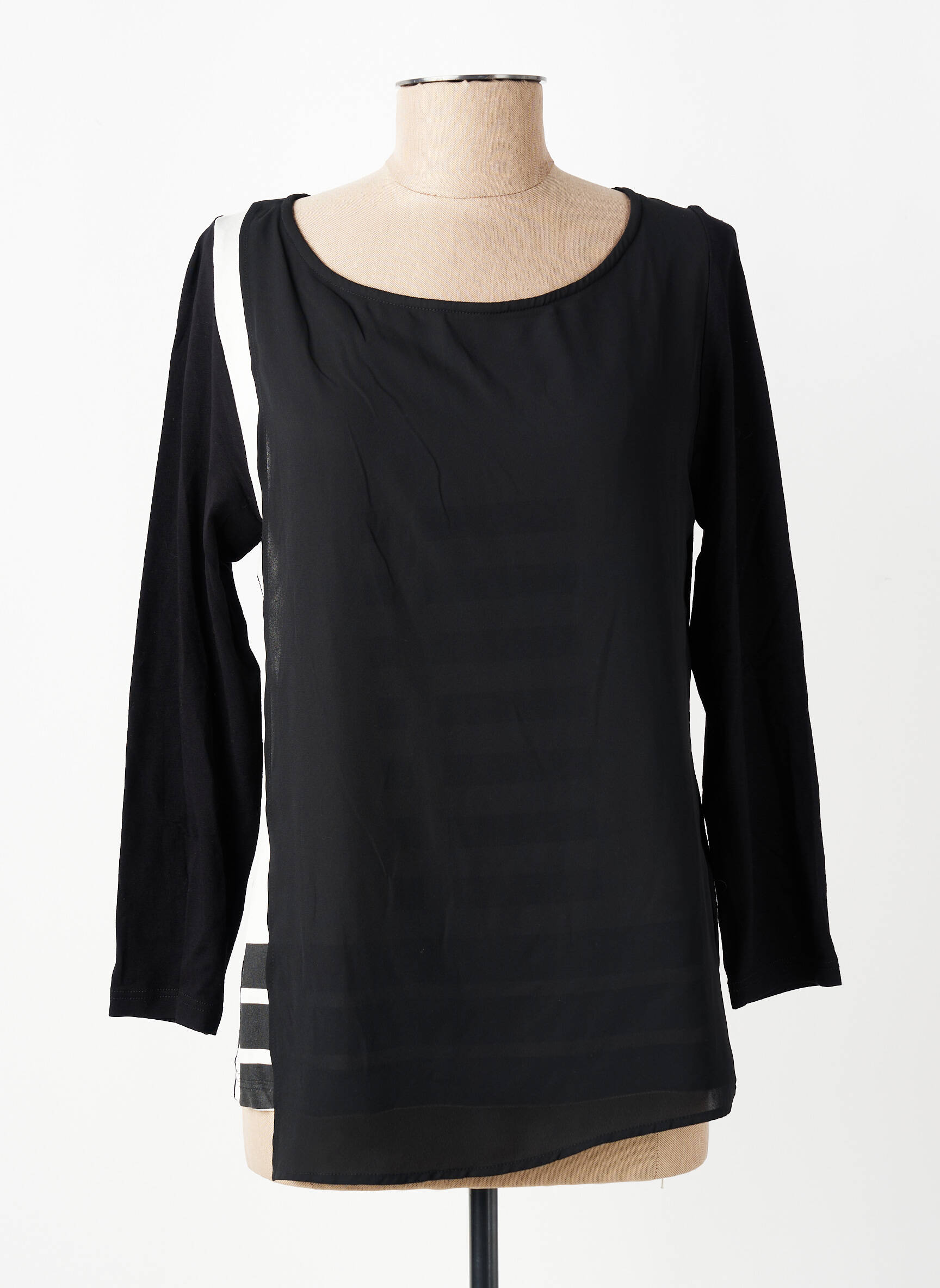 T-shirt manches 3/4 manches 3/4 noir AKELA KEY femme
