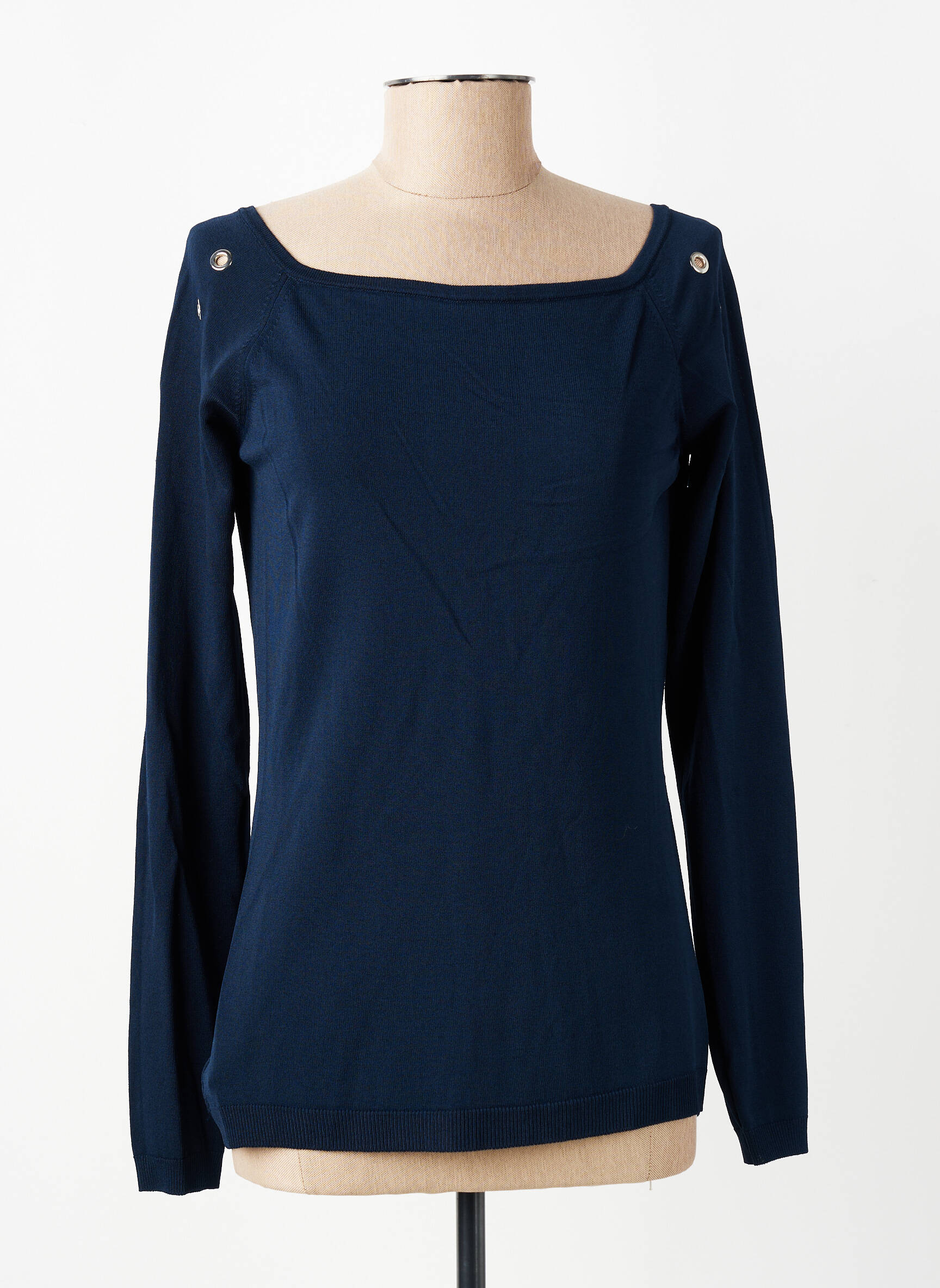Pull coupe cintrée manches longues bleu RINASCIMENTO femme
