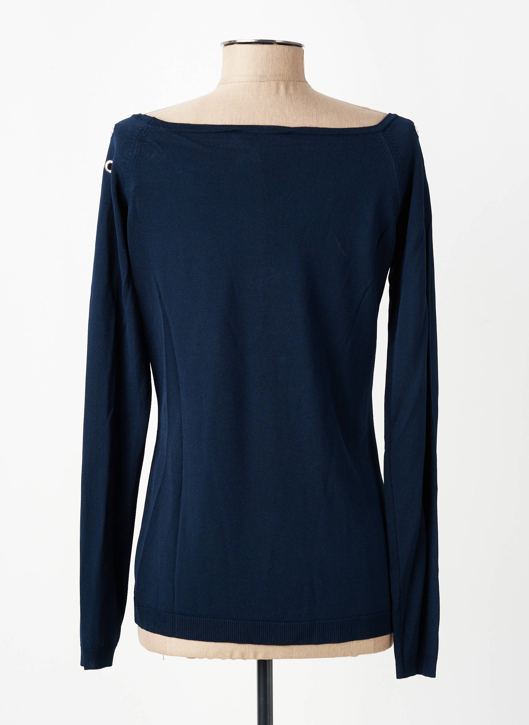 Pull coupe cintrée manches longues bleu RINASCIMENTO femme