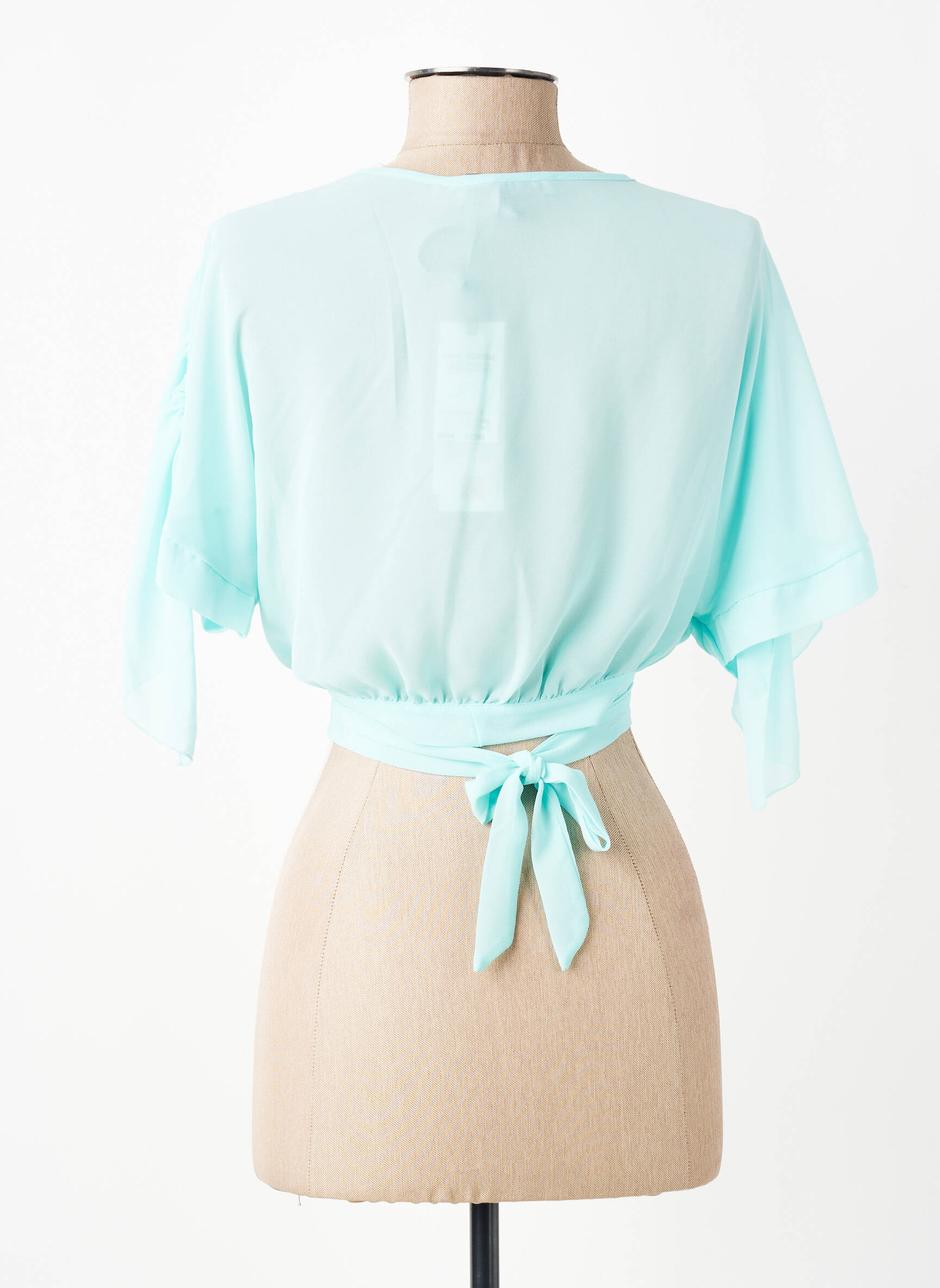 Gilet cache-cœur manches 3/4 bleu RINASCIMENTO femme