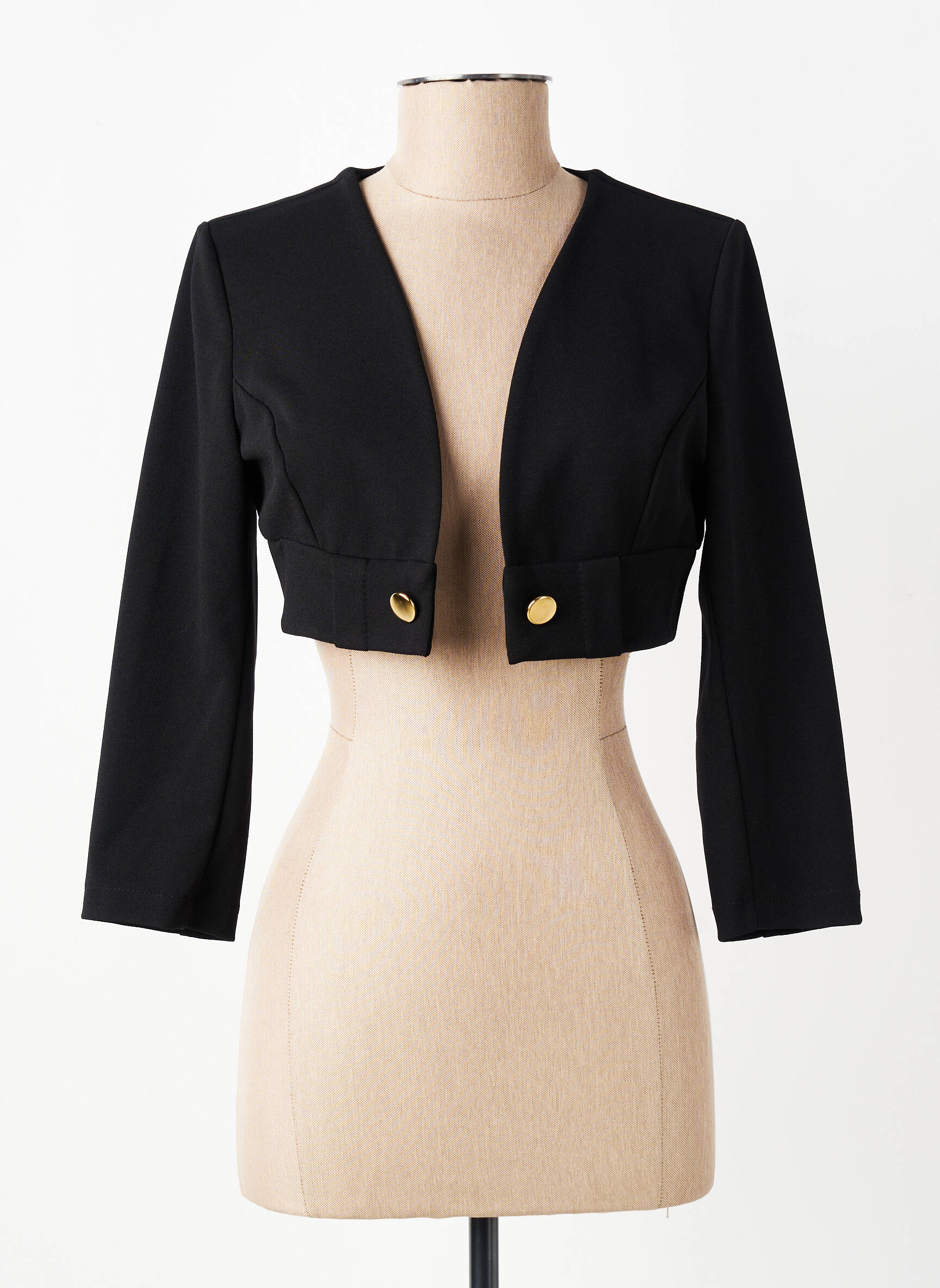 Boléro tissage crêpe noir RINASCIMENTO femme
