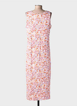 Robe longue imprimé fantaisie sans manche rose RUE MAZARINE femme