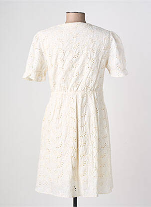 Robe mi-longue coupe fluide manches courtes beige RUE MAZARINE femme