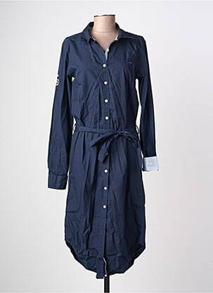 Robe mi-longue manches longues manches longues bleu BLACK WELLIS femme