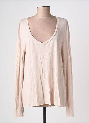 Top stretch manches longues beige AMERICAN VINTAGE femme
