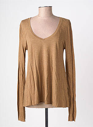 Top manches longues manches longues marron AMERICAN VINTAGE femme