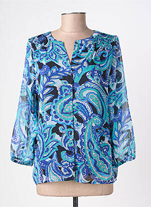 Chemisier tissage crêpe manches longues bleu STREET ONE femme