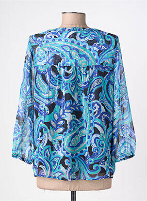 Chemisier tissage crêpe manches longues bleu STREET ONE femme