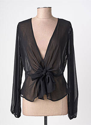 Top coupe fluide manches longues noir RINASCIMENTO femme