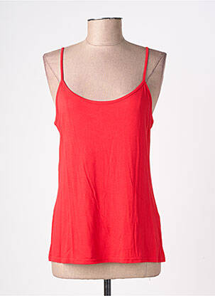 T-shirt stretch fines bretelles rouge VANGO femme