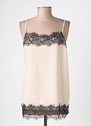 Top col carré fines bretelles beige RINASCIMENTO femme